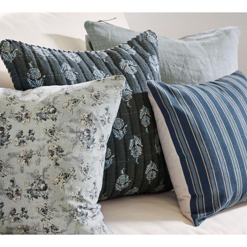 Pottery Barn Jenna Reversible Printed Cushion Cover 51cm Blue image number 2